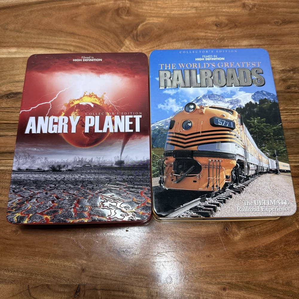 Angry Planet +‎ World's Greatest Railroads 5-DVD Tin Collector Sets Bundle